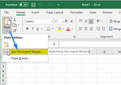 excel text import wizard clipboard